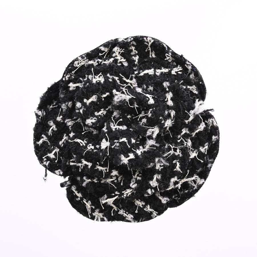 コサージュ ブラック/ホワイト 約W9.5xH9.5cm(実寸)