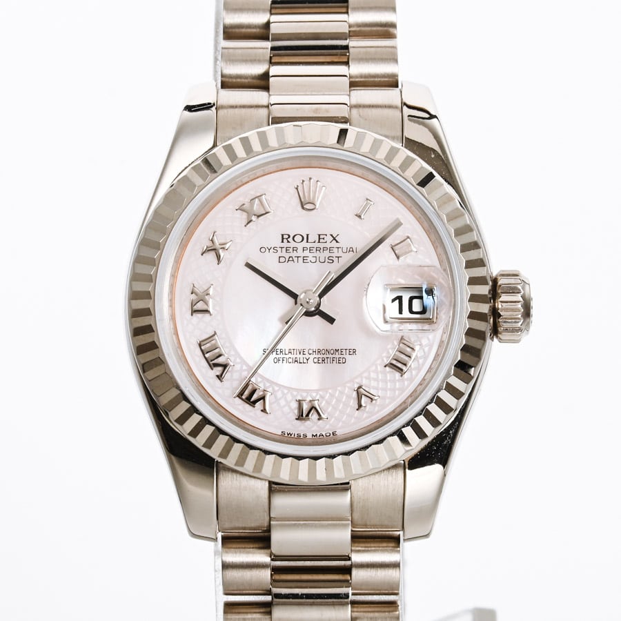 【激安通販 オンラインショップ】 ROLEX,ロレックス レディースK18WG くわ デイトジャスト179179G 時計