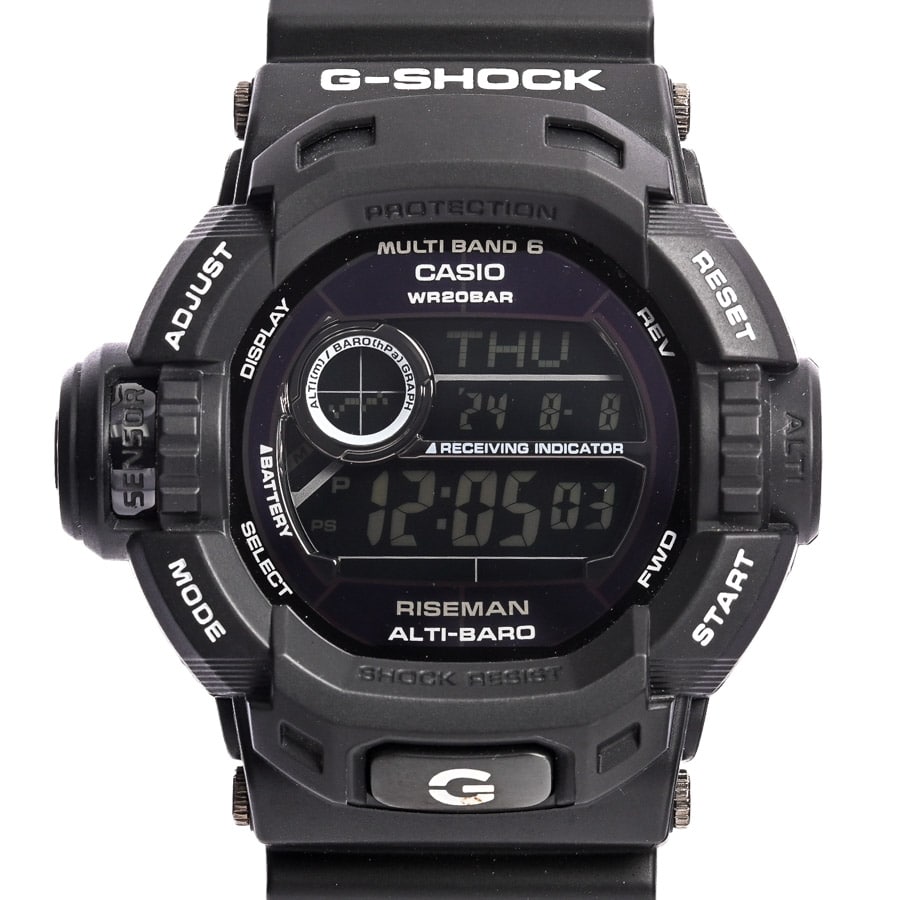 【中古A品】  カシオ G-SHOCK Gショック RISE MAN Garish Black  GW-9200BWJ-1JF ステンレス 銀座