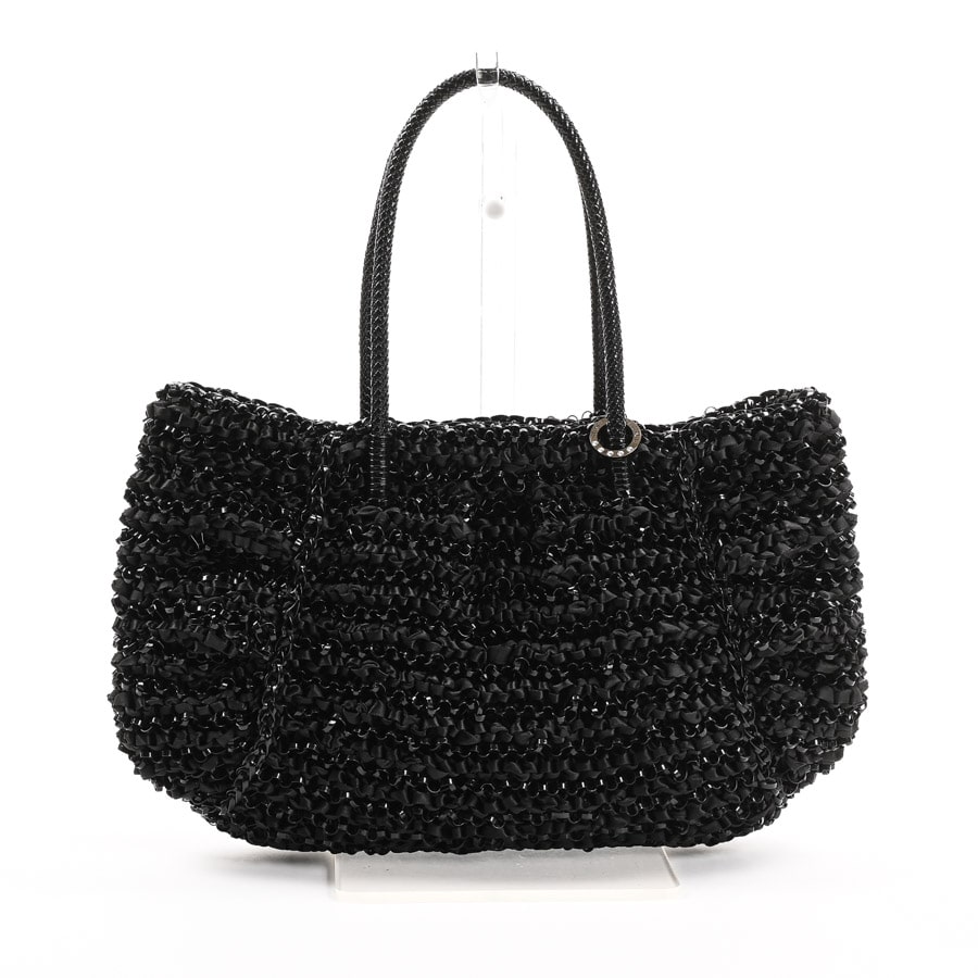 ワイヤーバッグ ブラック 約W35xH22cm(実寸)