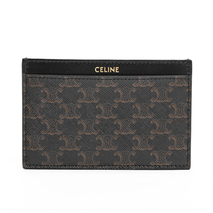 ほぼ未使用 CELINE セリーヌ トリオンフ ケース 丸型 ラウンド CELINE 新品同様 セリーヌ カードケース トリオンフ レザー 名刺
