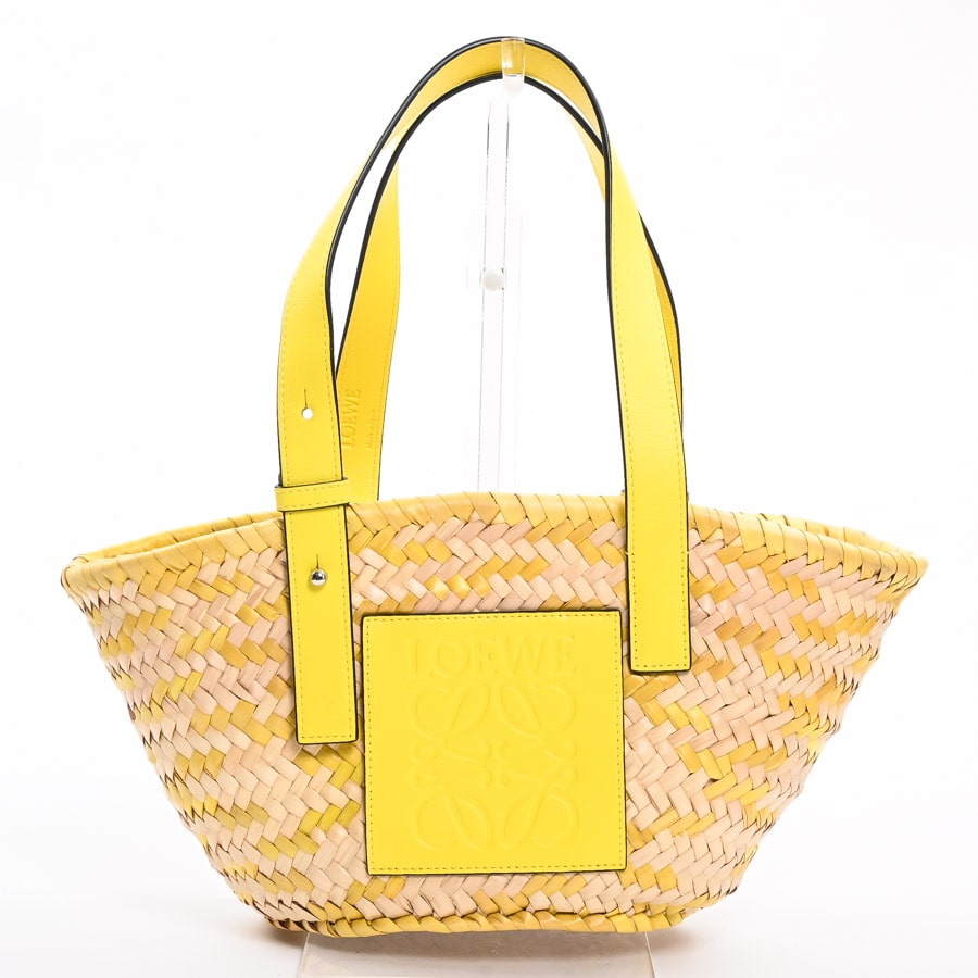 バスケットバッグスモール イエロー 最大約W35xH18xD13cm(実寸)
