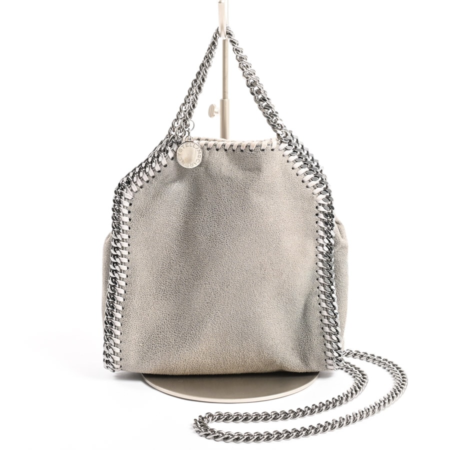 2WAYミニチェーンショルダーバッグ ライトグレー 約W18xH19×D7cm