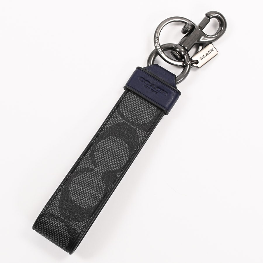 キーリング グレー / ネイビー 金具含む全長:約18cm チャーム:約W3xH13cm(実寸)