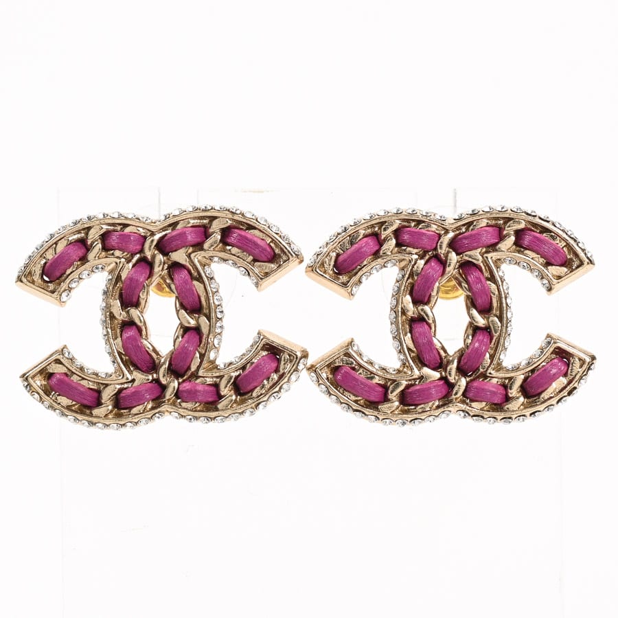 ピアス パープル チャーム:約W25xH19mm