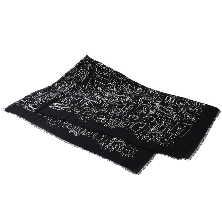 ストール ブラック 全長200x幅140cm(実寸)