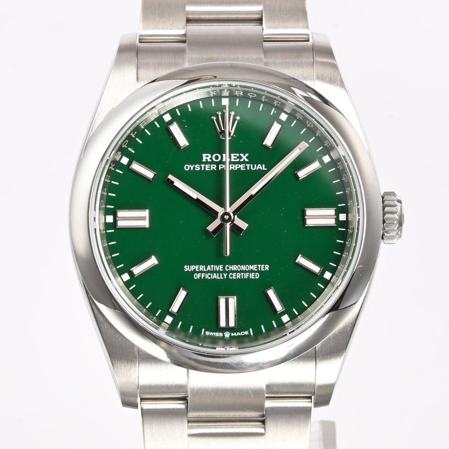 オイスターパーペチュアル36 グリーン / ベルトカラー：ステンレス ケース約36mm/ブレスサイズ:17.5cm