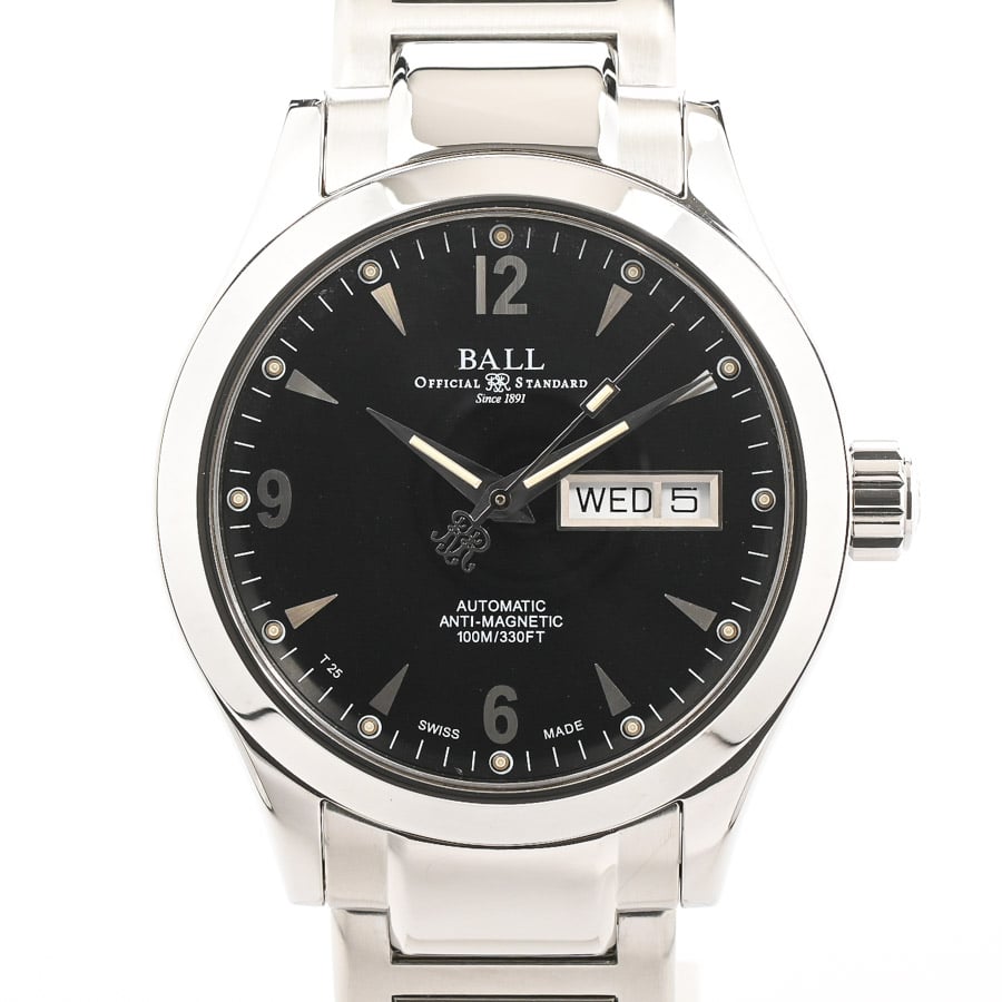 内部点検済 BALL ボール ウォッチ エンジニアⅡ オハイオ NM2026C S5J BK デイデイト 100m防水 黒 ブラック SS ステンレス メンズ 自動巻き エンジニア2【6ヶ月保証】【腕時計】【中古】 ボール | エンジニア2 オハイオ | NM2026C-S5J-BK | ステンレス | 中古