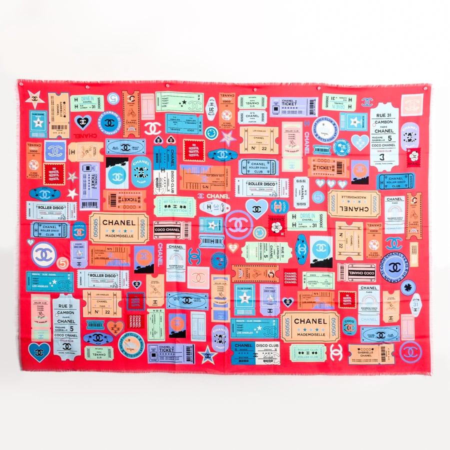 ストール レッド 全長192x幅157cm(実寸)