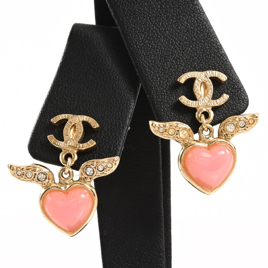 ピアス ピンク チャーム:最大約W25xH25mm