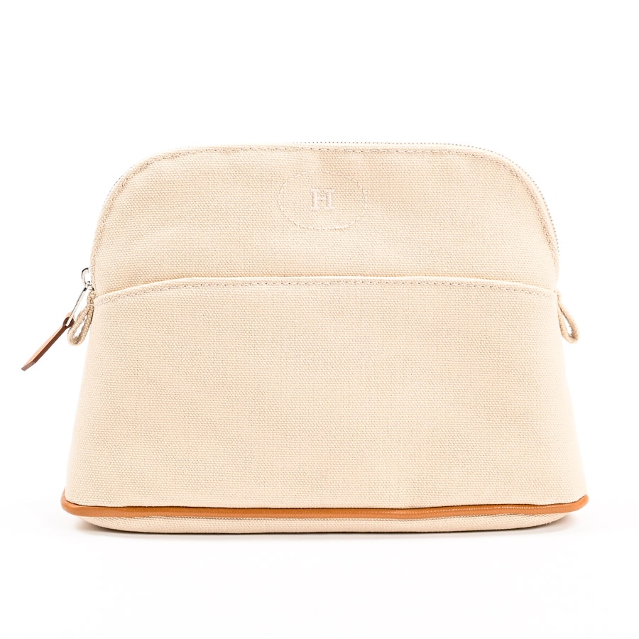 ボリードポーチ ベージュ 約W20xH14cm(実寸)