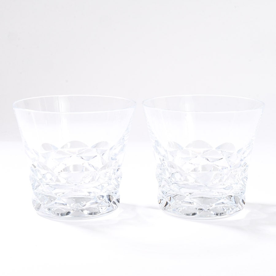 ペアロックグラス クリア 飲み口直径約9xH8.5cm(実寸)