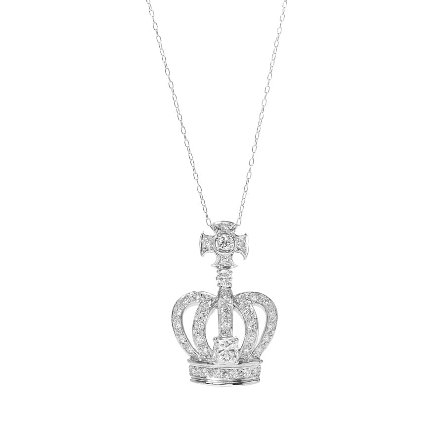 ダイヤ ネックレス チェーン長さ(留め具含):約最長45cm/チャーム:約W20xH32mm