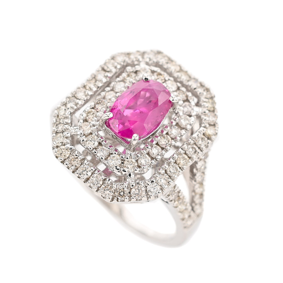 【中古A品】  ノンブランドジュエリー ルビー リング   K18ホワイトゴールド 横浜関内店