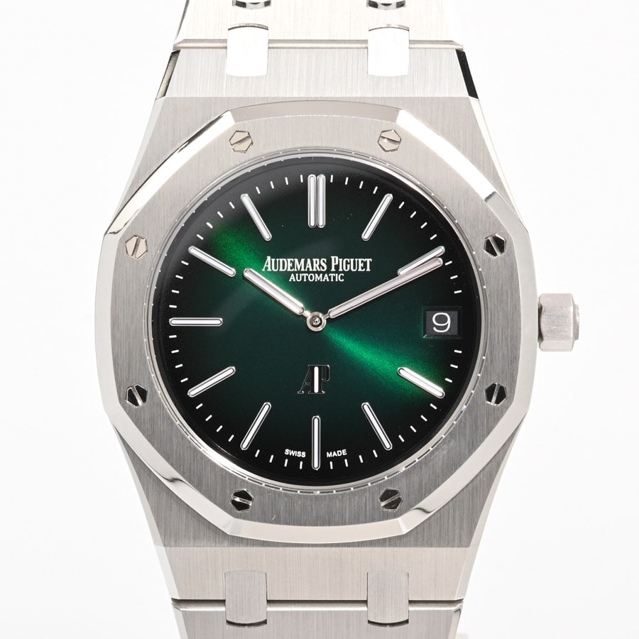 ロイヤルオーク ジャンボ エクストラシン グリーン / ベルトカラー：シルバー ケース:約39mm/ブレスサイズ:約18cm