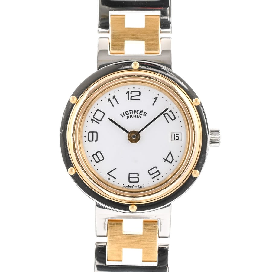 【中古B品】  エルメス クリッパー   ステンレス／ゴールドメッキ 銀座