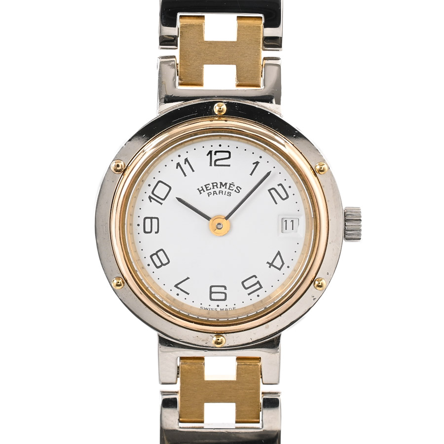 【中古A品】  エルメス クリッパー   ステンレス／ゴールドメッキ 元町本店