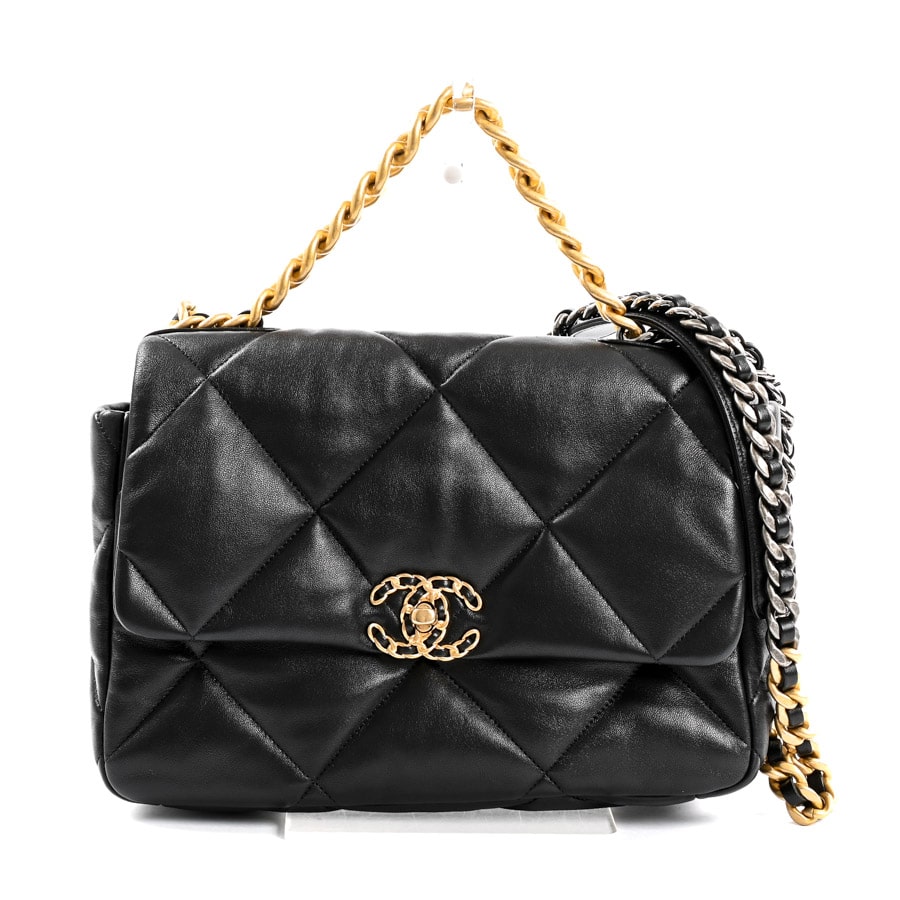 CHANEL19ラージハンドバッグ ブラック 約W29xH20xD8cm(実寸)