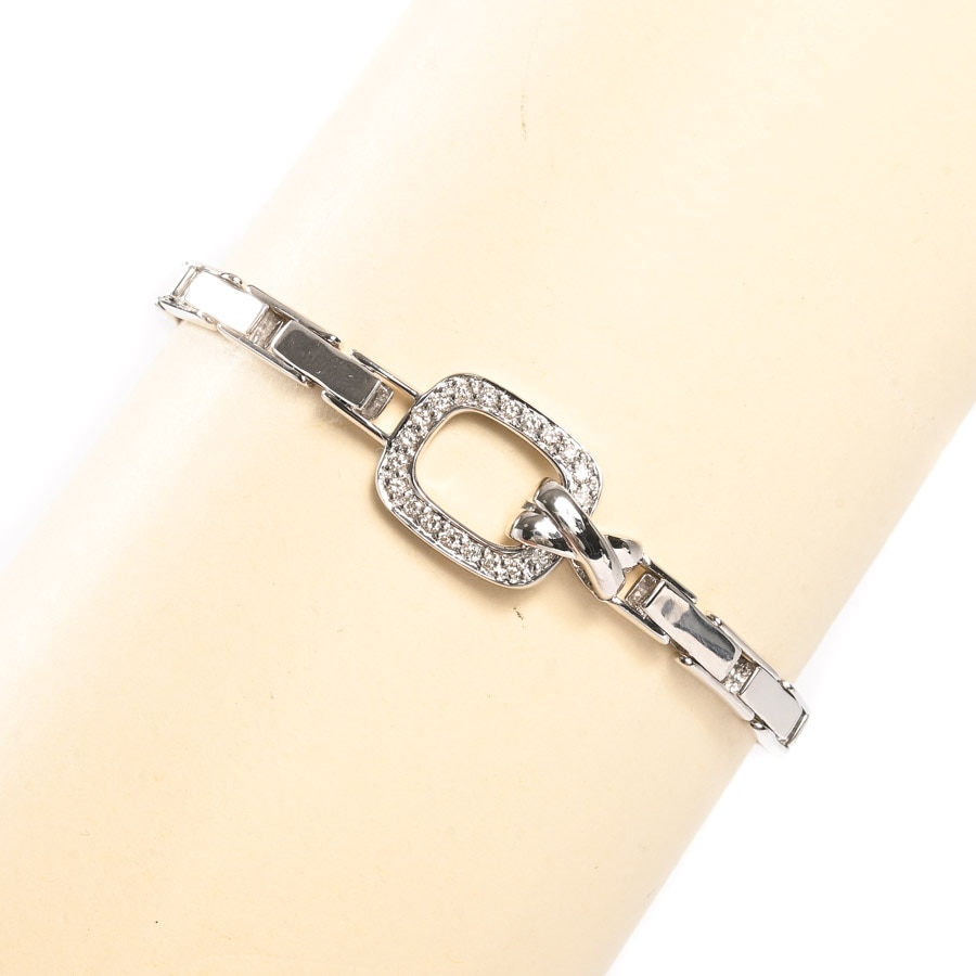 ダイヤ ブレスレット チェーン長さ(留め具含):約16.5cm/チャーム:約W14.5xH12.5mm