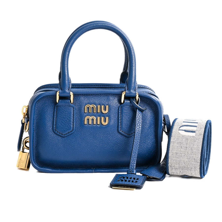 【2WAYで便利☆】ミュウミュウ レザー ハンドバッグ アルカディ MIU MIU - MIUMIU ミュウミュウ アルカディ レザー 2WAYバッグ
