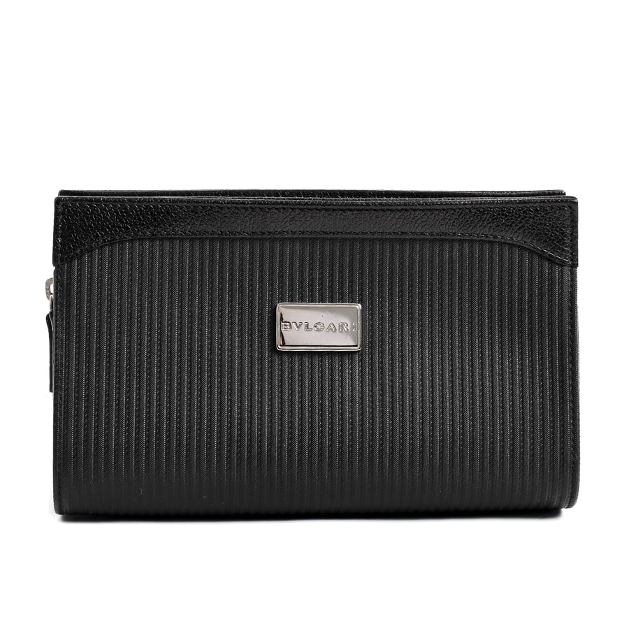 コスメポーチ ブラック 約W18xH11xD7cm(実寸)