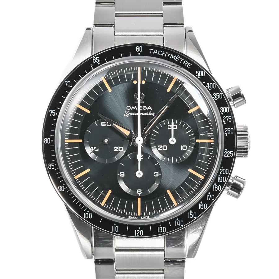スピードマスター ファースト オメガ イン スペース ブラック / ベルトカラー：ステンレス ケース:約39.5mm(実寸)/ブレスサイズ:約20cm