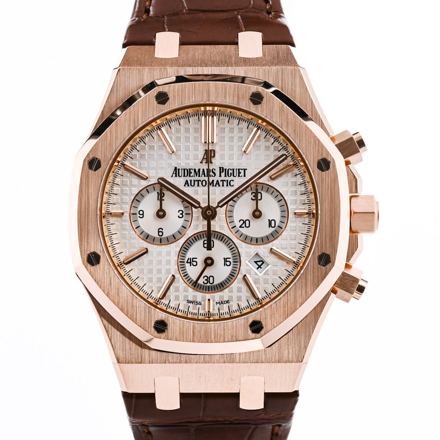 ロイヤルオーク クロノグラフ シルバー / ベルトカラー：ブラウン ケース:約41mm(実寸)
