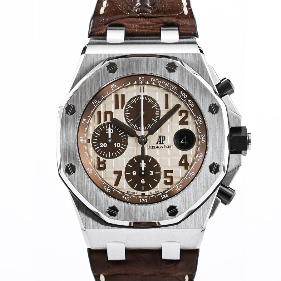 ロイヤルオーク オフショア クロノグラフ アイボリー / ベルトカラー：ブラウン ケース:約42mm