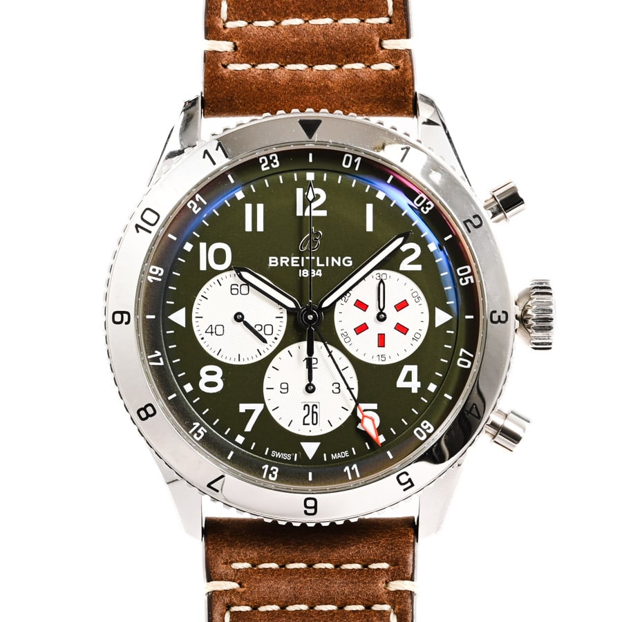 スーパーアヴィ B04 クロノグラフ GMT 46 カーチスウォーホーク グリーン / ベルトカラー：ブラウン ケース:約46mm