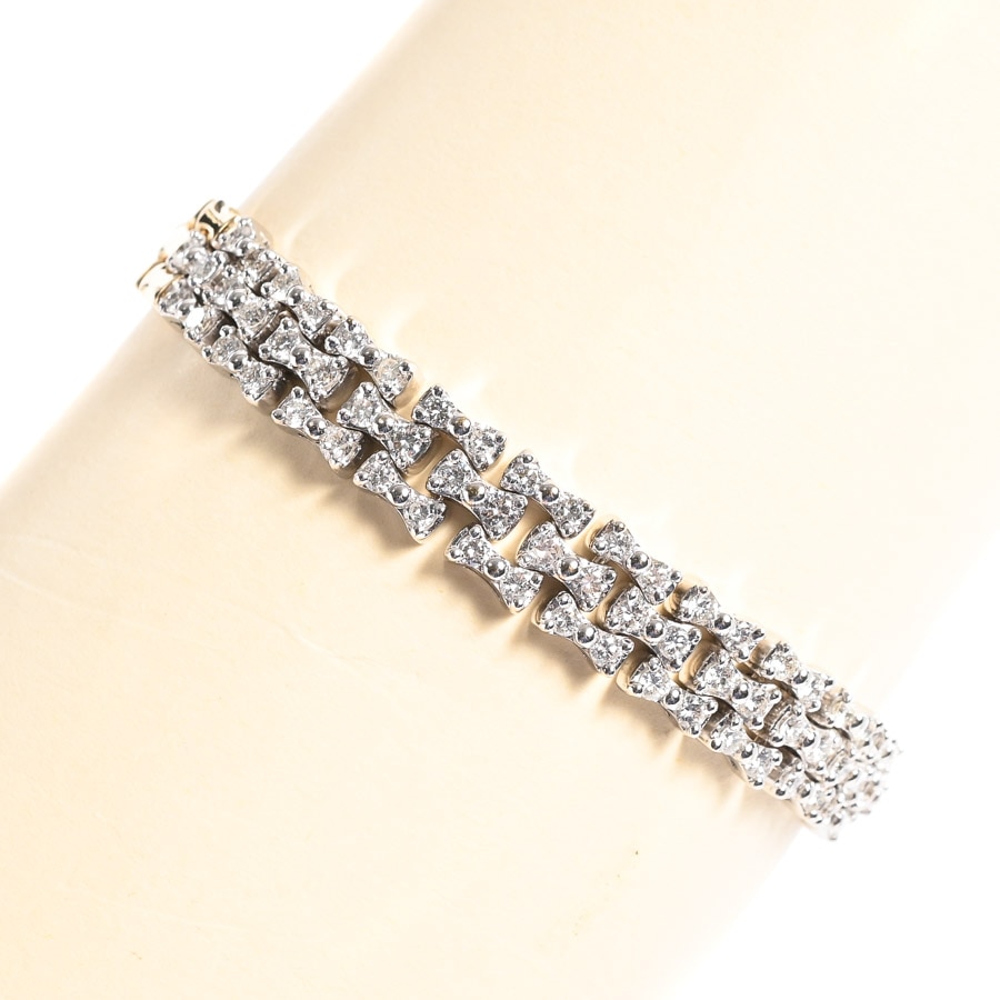ダイヤ ブレスレット 全長:約18cm/幅:約8.5mm