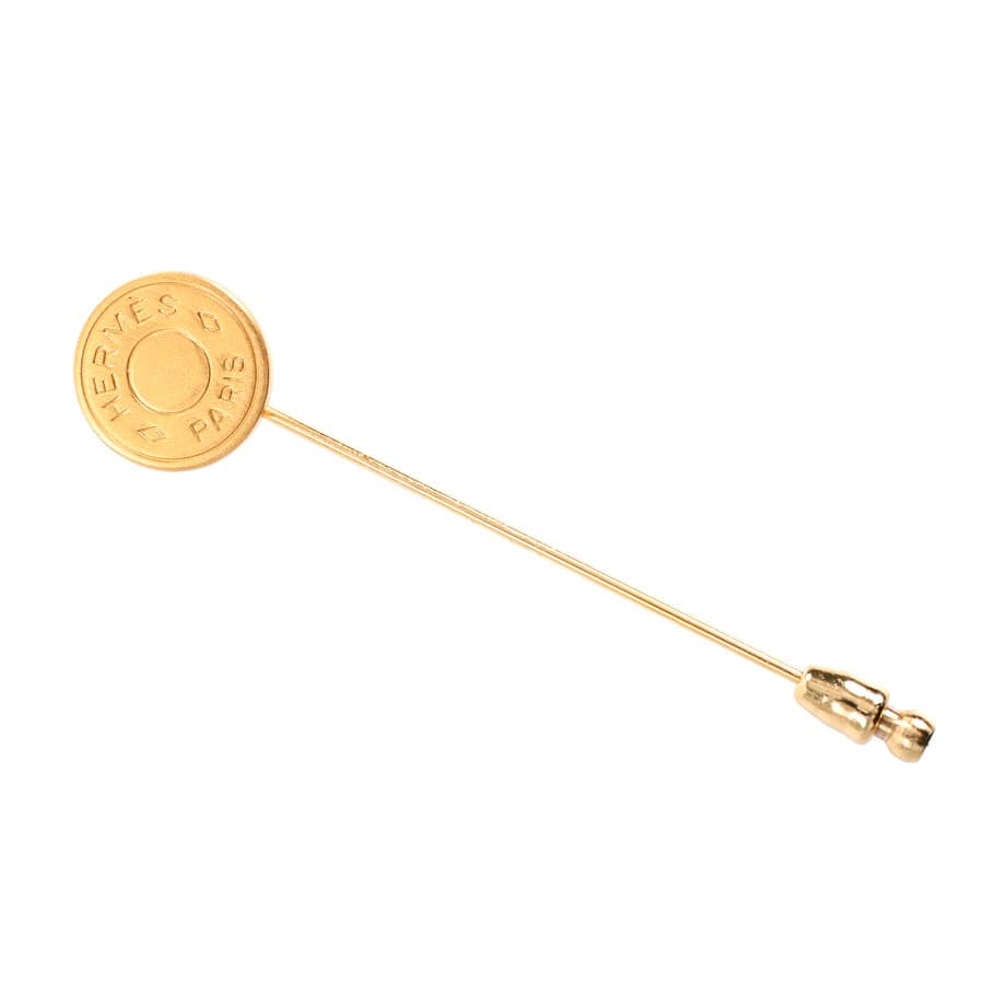 ピンブローチ ゴールド 全長:約6.5cm/チャーム:直径約1.4cm