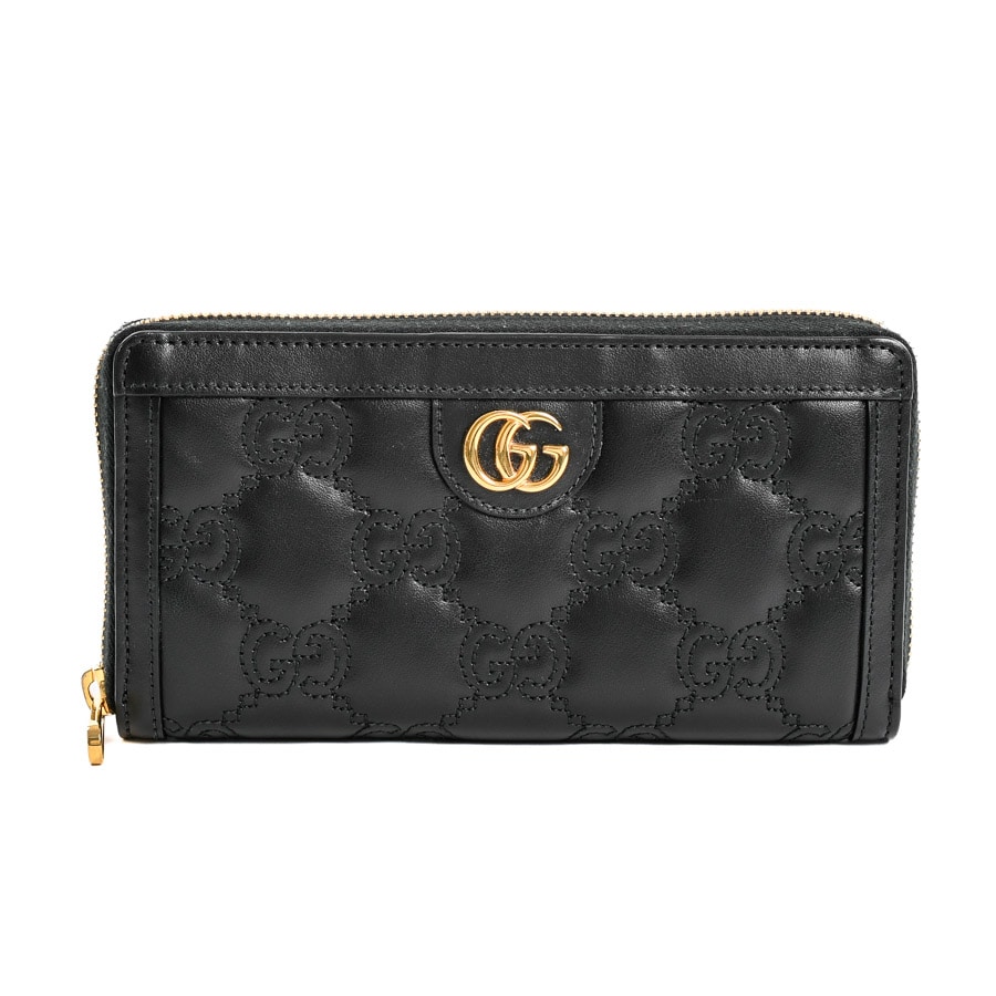 GGマトラッセジップアラウンドウォレット ブラック 約W19xH10cm(実寸)