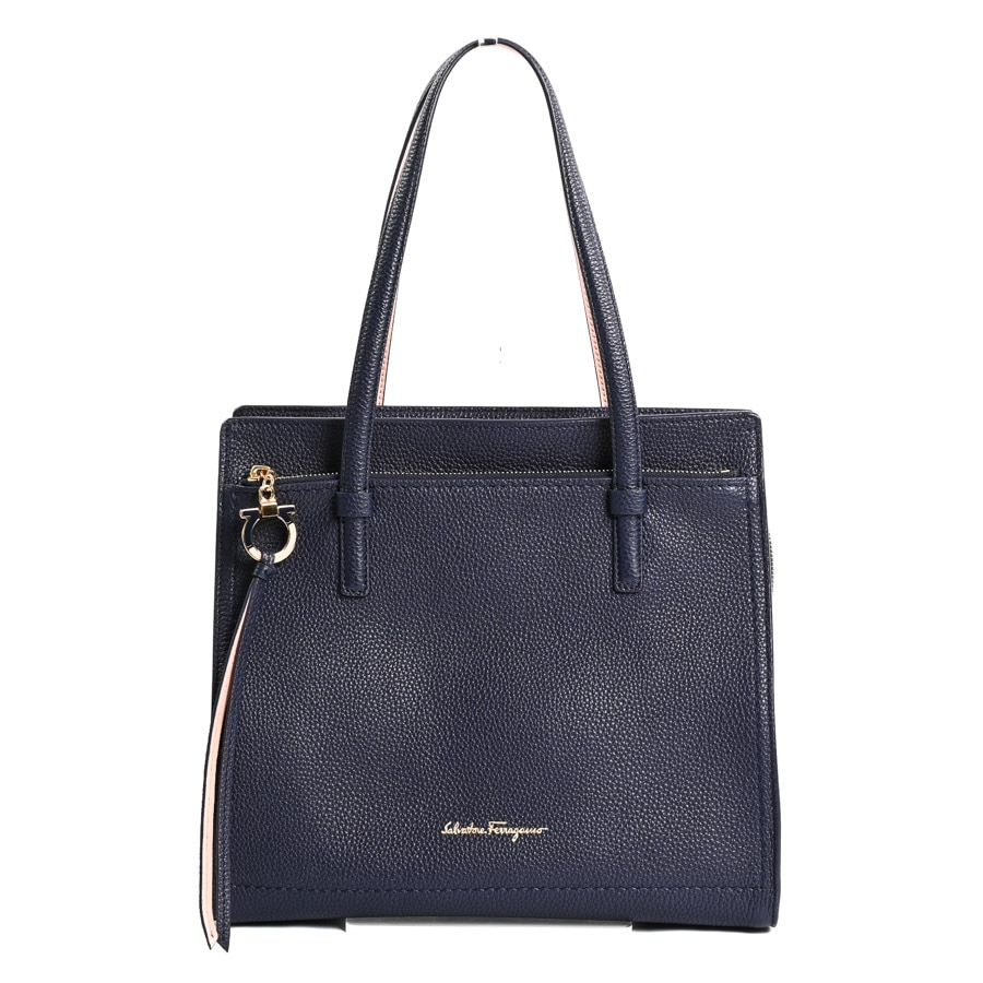 トートバッグ ネイビー 約W30xH27xD13cm(実寸)