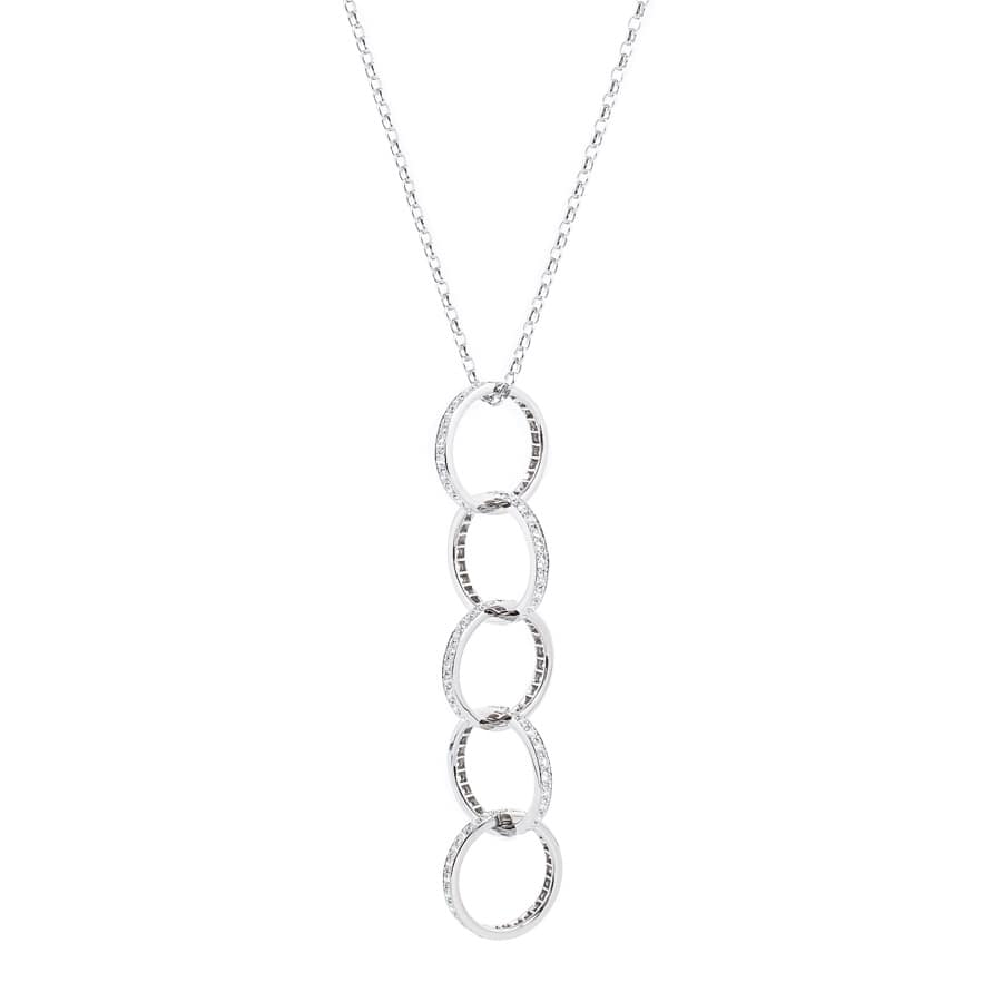 ダイヤ ネックレス チェーン最長(留め具含):約50.5cm/チャーム:約W18xH76mm