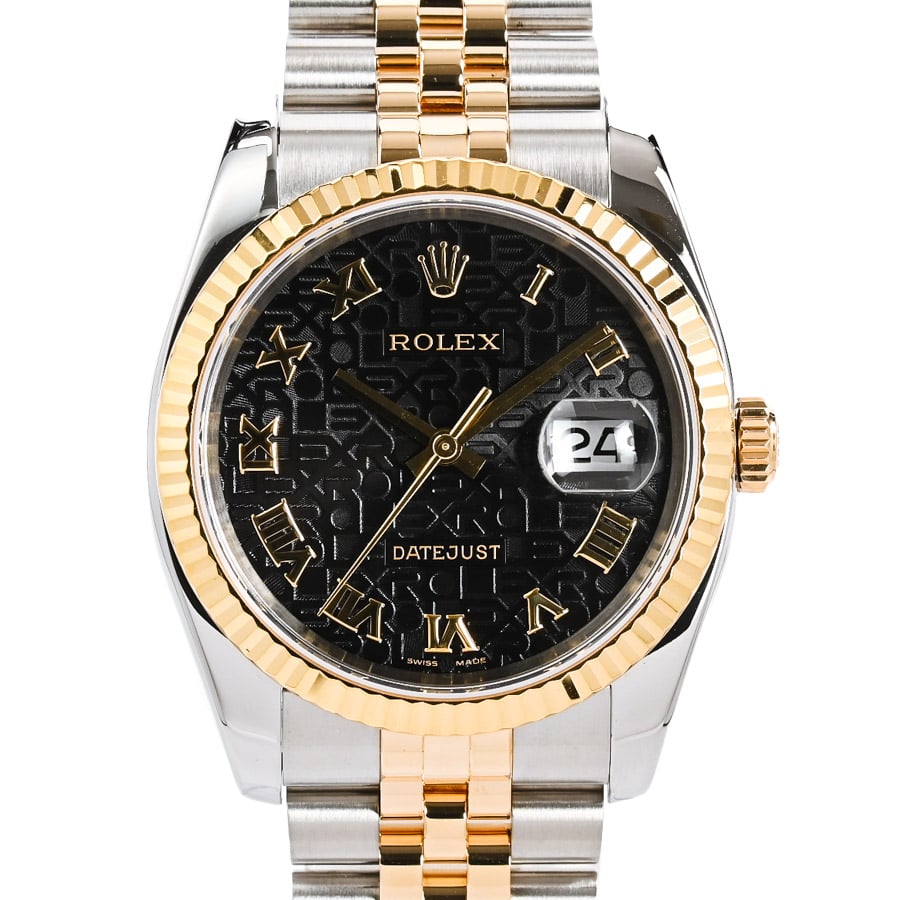 デイトジャスト ブラックジュビリーローマン ケース:約36mm/ブレスサイズ:約18.5cm