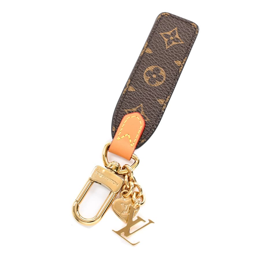 キーホルダーLVチェリシュド ブラウン 金具含む全長:約13.5cm 革チャーム:約2.5xH8cm(実寸)
