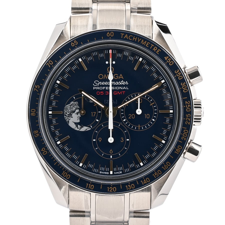 スピードマスター ムーンウォッチ アポロ17号 45周年限定 ブルー / ベルトカラー：ステンレス ケース:約42mm/ブレスサイズ:約19.5cm