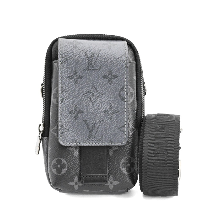 ダブルフォンポーチ グレー 約W10xH17.5xD4cm(実寸)