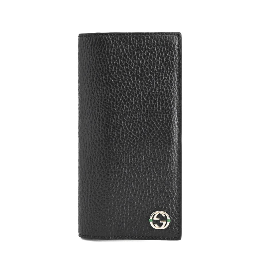 二つ折り長財布 ブラック / グリーン 約W9xH17cm(実寸)