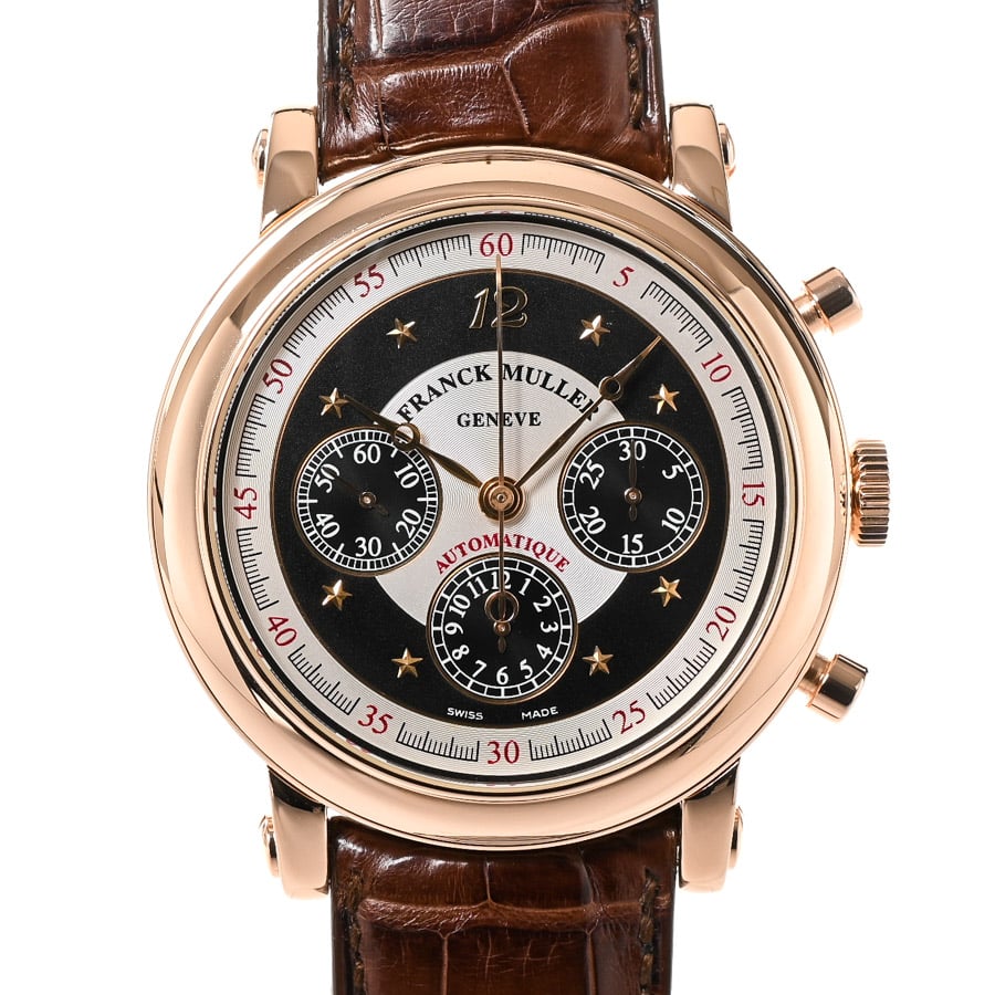 ラウンド クロノグラフ スターダイアル シルバー・ブラック ケース:約42mm(実寸)