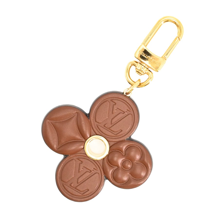 バッグチャームチョコレートフラワー ブラウン 金具含む全長:約12.5cm チャーム:約W7xH7cm(実寸)