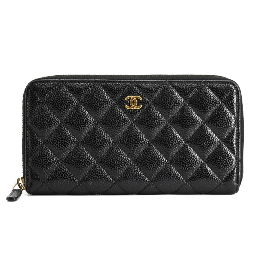クラシックロングジップウォレット ブラック 約W19xH10cm(実寸)