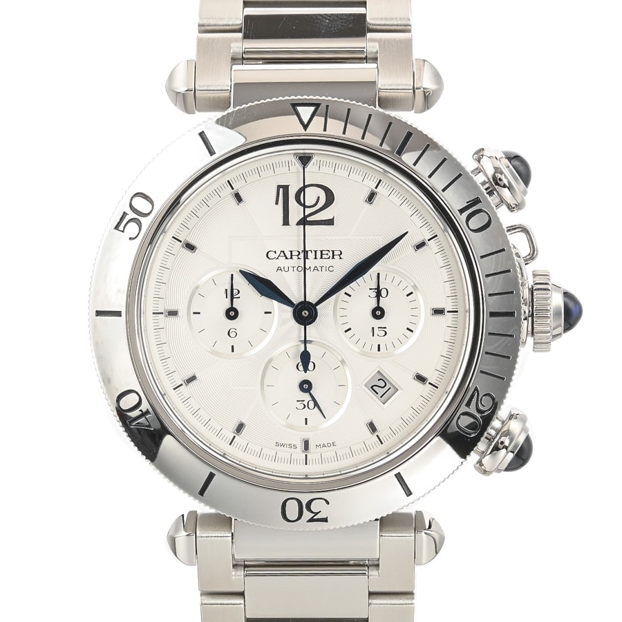 パシャ ドゥ カルティエ クロノグラフ 41mm シルバー ケース:約41mm/ブレスサイズ:20cm