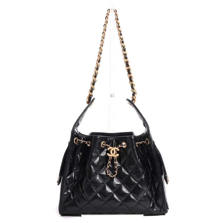 CHANEL25スモールハンドバッグ ブラック 約W26xH19xD13cm(実寸)