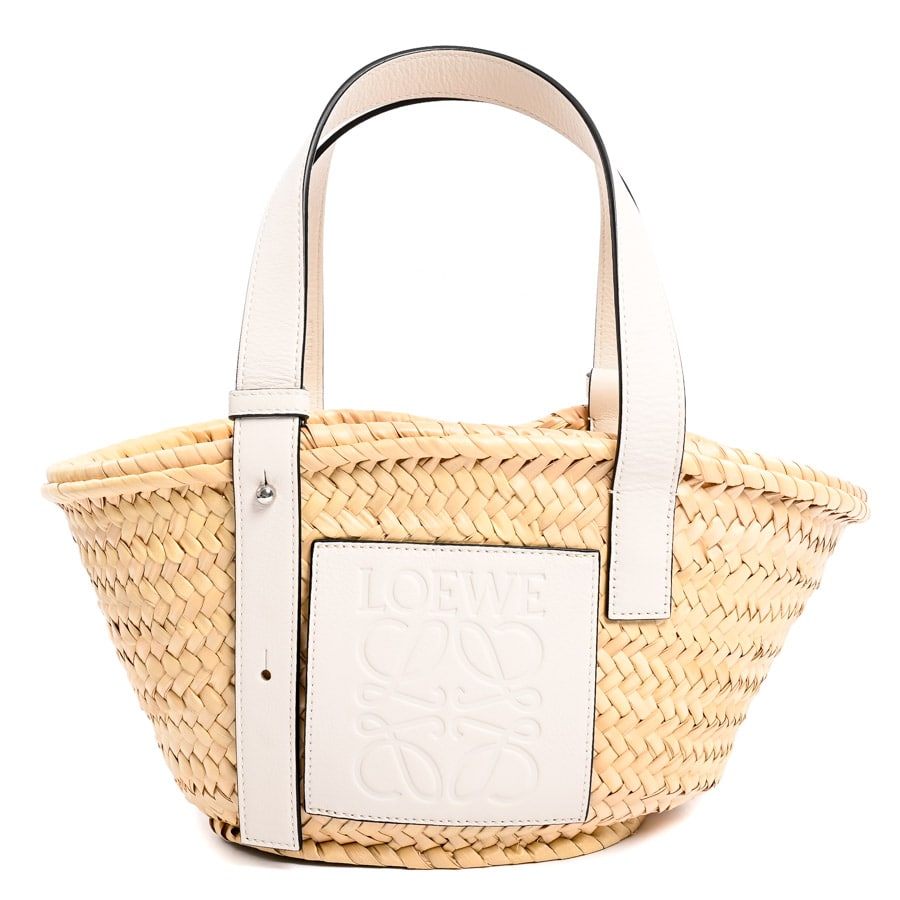バスケットバッグスモール ナチュラル / ホワイト 約W33xH17xD13cm