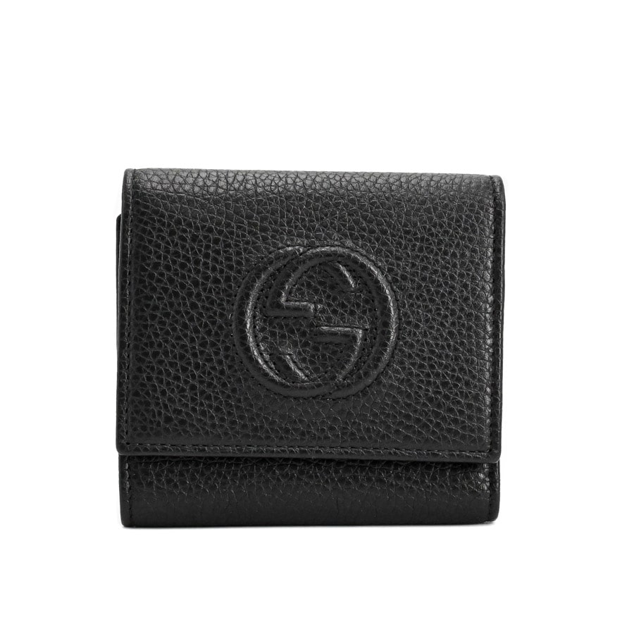 3つ折り財布 ブラック 約W11xH10cm(実寸)