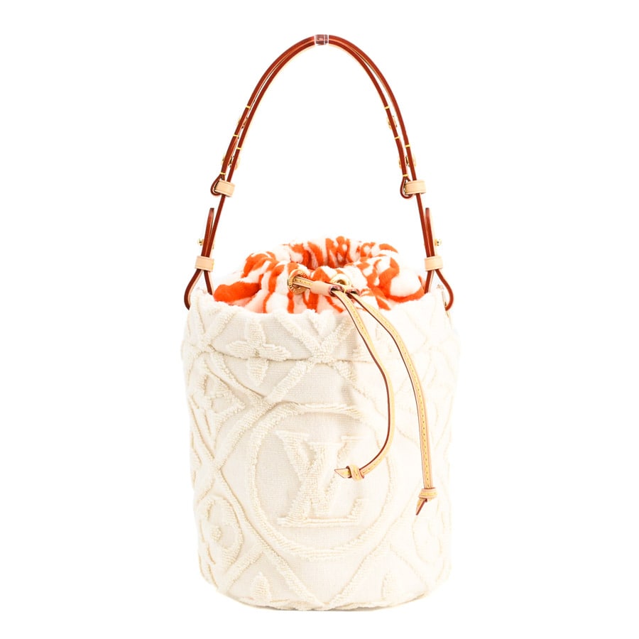 バケットLVバケーション アイボリー / オレンジ 約W22xH最大25xD14cm(実寸)