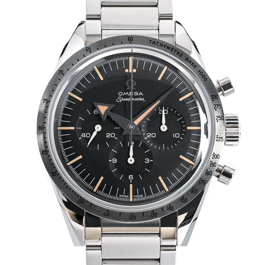 スピードマスター57 1957トリロジー クロノグラフ ブラック / ベルトカラー：ステンレス ケース:約38.6mm/ブレスサイズ:約20.5cm