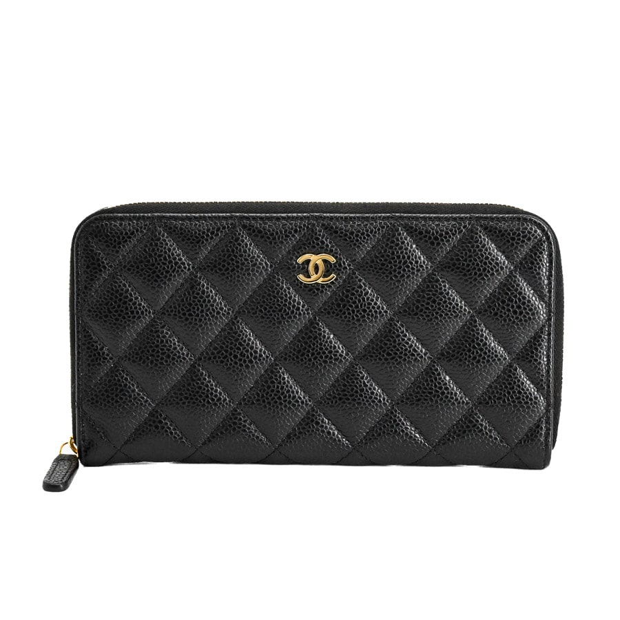 クラシックロングジップウォレット ブラック 約W19xH10cm(実寸)