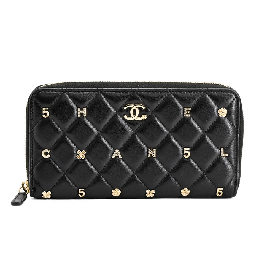 ロングジップウォレット ブラック 約W19xH10cm(実寸)